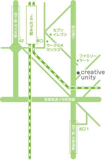 株式会社クリエイティブユニティへの地図